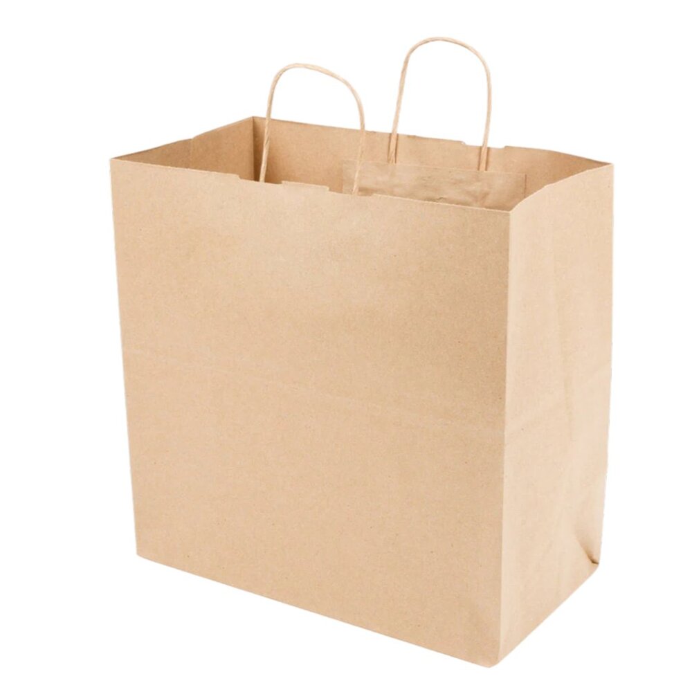Greenii 50 Kraft Brown Paper With Handles Kraft 13 * 7 * 1 Party Gift Bags